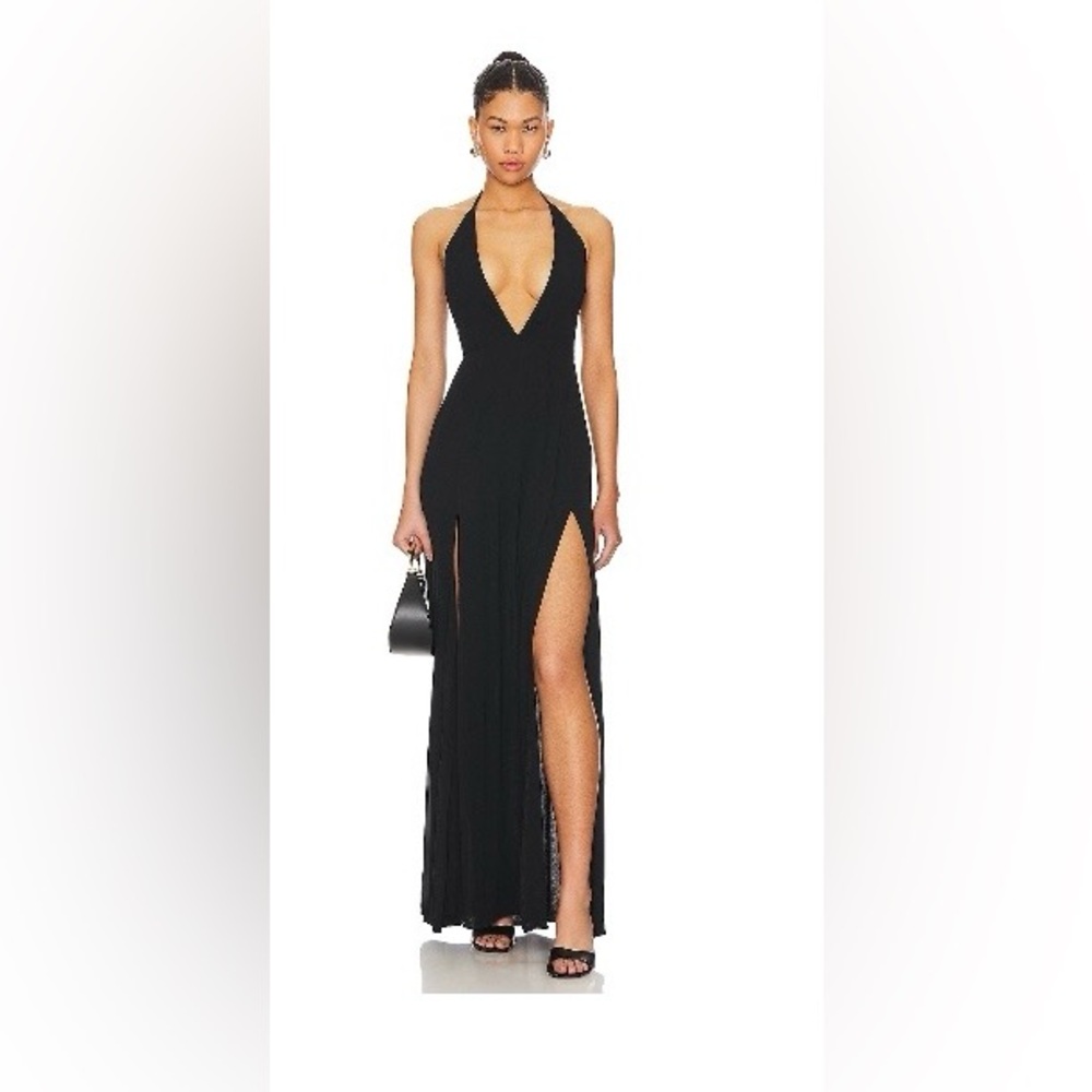 Superdown Black Halter Maxi Dress